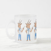 Cute Gemsbok antelope dokter cartoon Matglas Koffiemok (Links)