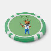 Cute Gemsbok antelope dokter cartoon Poker Chips (Enkel)