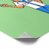 Cute Gemsbok antelope dokter cartoon Poster (Hoek)