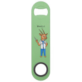 Cute Gemsbok antelope dokter cartoon Speed Flessenopener (Achterkant)