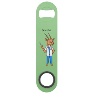 Cute Gemsbok antelope dokter cartoon Speed Flessenopener