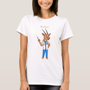 Cute Gemsbok antelope dokter cartoon T-shirt