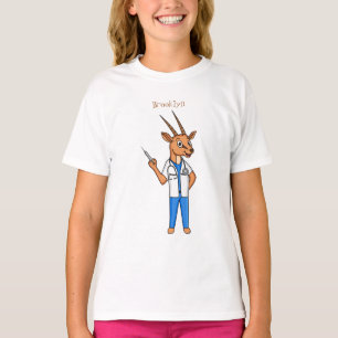Cute Gemsbok antelope dokter cartoon T-shirt