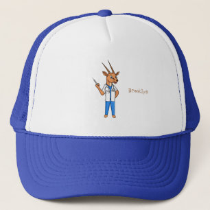 Cute Gemsbok antelope dokter cartoon Trucker Pet