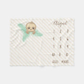 Cute Gender Neutral Baby Sloth Baby Milestone Fleece Deken (Voorkant (Horizontaal))