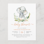 Cute Gender Neutral Elephant Baby shower Uitnodiging Briefkaart (Voorkant)