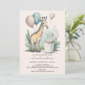 Cute Gender Neutral Giraffe Baby shower Kaart (Staand voorkant)