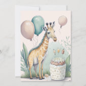 Cute Gender Neutral Giraffe Baby shower Kaart (Achterkant)