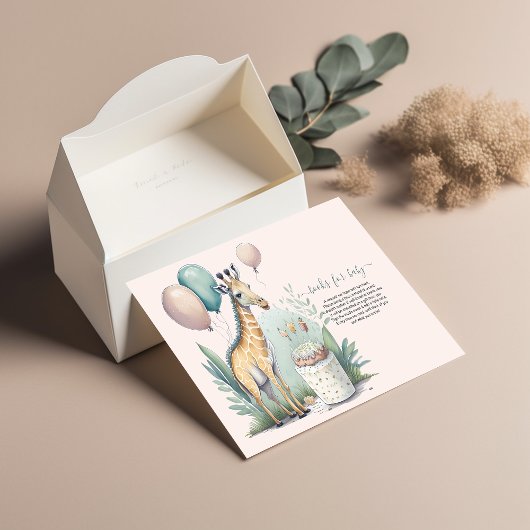 Cute Gender Neutral Giraffe Books for baby Kaart