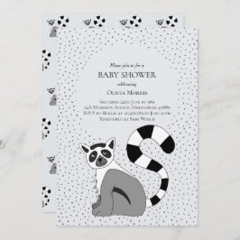 Cute Gender Neutral Oerwoud Lemur Name Baby shower Kaart