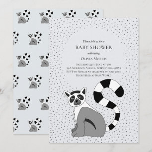 Cute Gender Neutral Oerwoud Lemur Name Baby shower Kaart