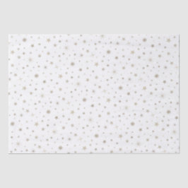 Cute Gender Neutral White Silver Star Baby shower Tissuepapier