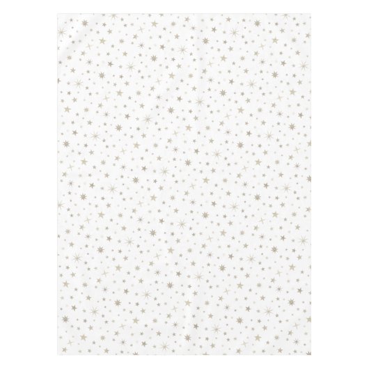 Cute Gender Neutral White Silver Star Elegant Tafelkleed (Voorkant)