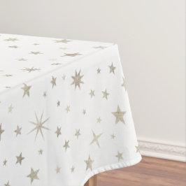 Cute Gender Neutral White Silver Star Elegant Tafelkleed