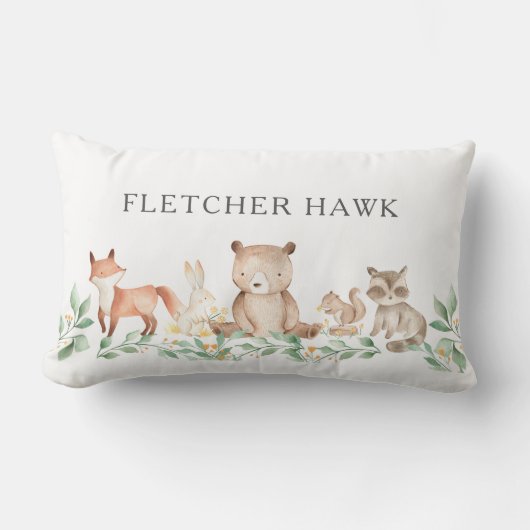 Cute Gender Neutral Woodland Animals Baby Kussen (Voorkant)