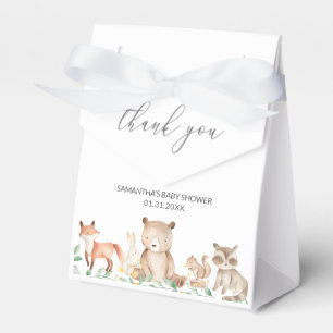 Cute Gender Neutral Woodland Animals Baby shower Bedankdoosjes