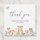 Cute Gender Neutral Woodland Animals Baby shower Bedankjes Labels (Voorkant)