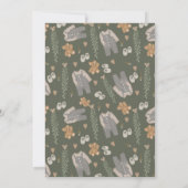 Cute gender-neutrale kledinglijn boho baby shower kaart (Achterkant)