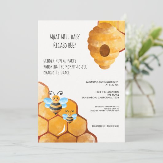 Cute Gender onthult wat Baby Baby shower zal worde Kaart (Staand voorkant)