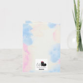 Cute Gender Reveal Invitation Card - Blue & Pink  (Achterkant)