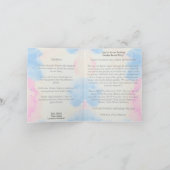 Cute Gender Reveal Invitation Card - Blue & Pink  (Binnen)