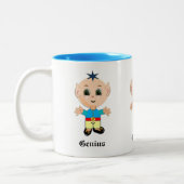 Cute Genius Elf & Calligraphy Tweekleurige Koffiemok (Links)