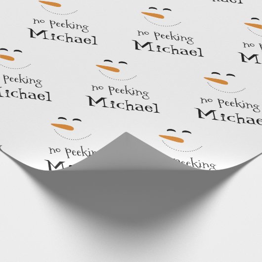 Cute Genoemd Geen snoepend Snowman Wrapping Paper Cadeaupapier (Hoek)