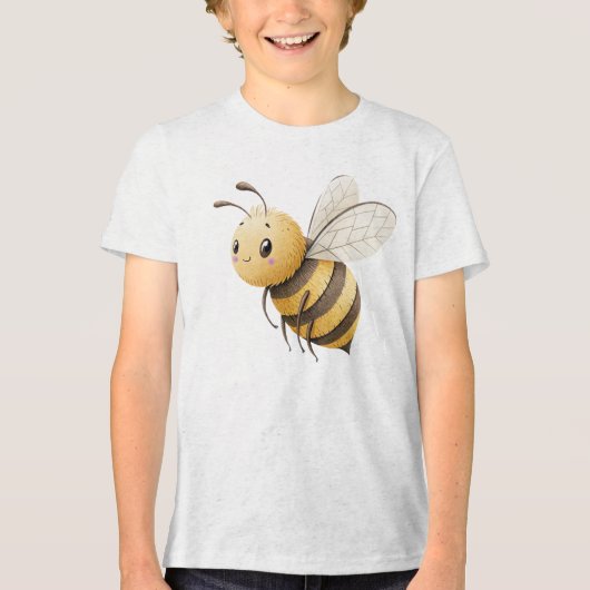 Cute Gentle Bumblebee Illustration Tri-Blend Shirt (Voorkant)