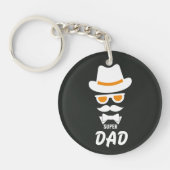 Cute Gentleman Face with Mustaches, Pet, sunglass Sleutelhanger (Voorkant)