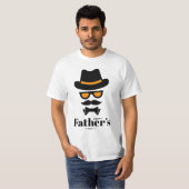 Cute Gentleman Face with Pet, sunglass, Mustaches T-shirt (Voorkant volledig)