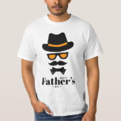 Cute Gentleman Face with Pet, sunglass, Mustaches T-shirt (Voorkant)