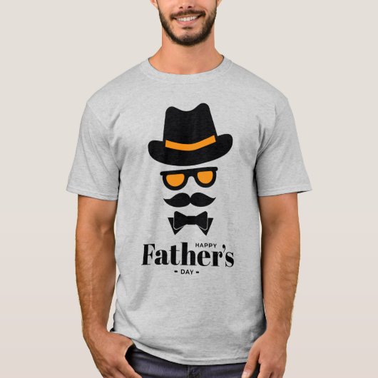 Cute Gentleman Face with Pet, sunglass, Mustaches T-shirt (Voorkant)