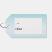 Cute Gentoo Penguin die de oorbescherming op blauw Cadeaulabel (Achterkant Horizontaal)