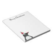 Cute Gentoo Penguin met een kersthat Notitieblok (Schuin)