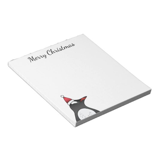 Cute Gentoo Penguin met een kersthat Notitieblok (Schuin)