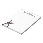 Cute Gentoo Penguin met een kersthat Notitieblok (Linkerzijde)