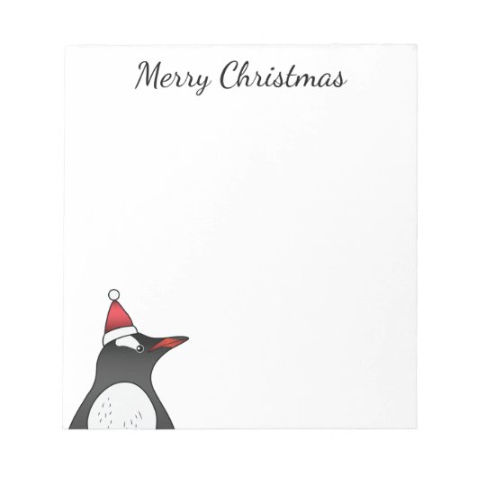 Cute Gentoo Penguin met een kersthat Notitieblok (Voorkant)