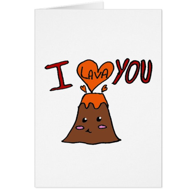 Cute geology vulcano love card (Voorkant)