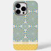 Cute Geometric Abstract Blue & Yellow Personated Case-Mate iPhone Case (Achterkant)