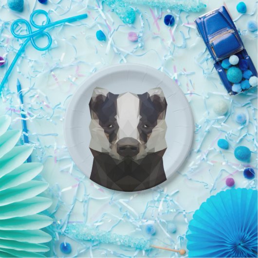 Cute geometric badger roze paper bord (Feest)