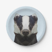 Cute geometric badger roze paper bord (Voorkant)