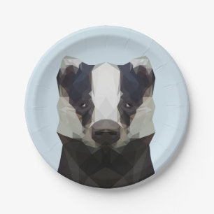 Cute geometric badger roze paper bord
