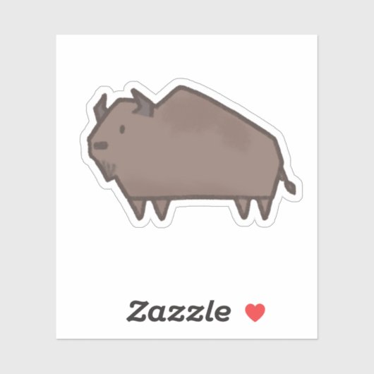 Cute Geometric Bison American Buffalo Sticker (Vel)