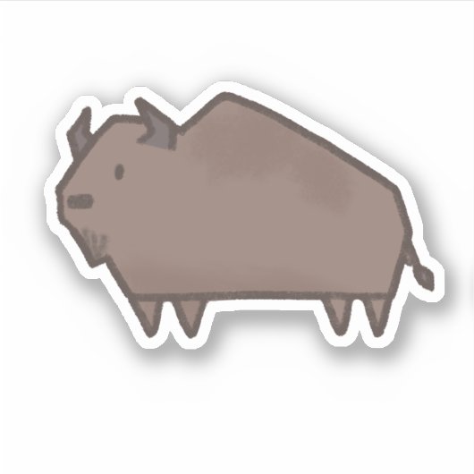 Cute Geometric Bison American Buffalo Sticker (Voorkant)
