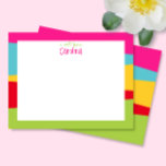 Cute Geometric Colorful Girly Stationery Notitiekaartje<br><div class="desc">Dit ontwerp kenmerkt ruimte voor een naam op een kleurrijke geometrische patroonachtergrond. Klik op de knop Aanpassen als u de afbeeldingen wilt verplaatsen/schalen en de tekst verder wilt wijzigen! De variaties van dit ontwerp, extra kleuren, evenals de coördinerende producten zijn beschikbaar in onze winkel, zazzle.com/store/doodlelulu. Neem contact met ons op...</div>
