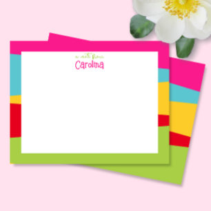 Cute Geometric Colorful Girly Stationery Notitiekaartje