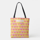Cute Geometric Flower Pattern (Geel en Roze) Tote Bag (Achterkant)