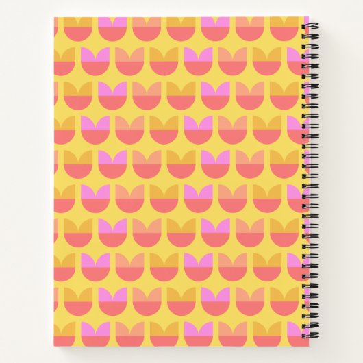Cute Geometric Flower Pattern Yellow Personal Notitieboek (Achterkant)