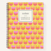 Cute Geometric Flower Pattern Yellow Personal Notitieboek (Voorkant)