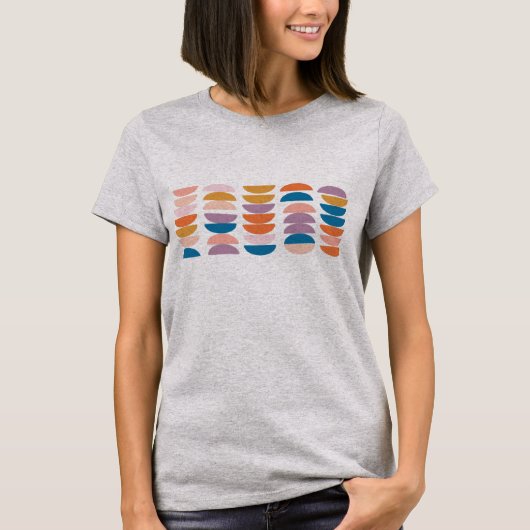Cute Geometric Half Moon Shaptern Pattern T-shirt (Voorkant)